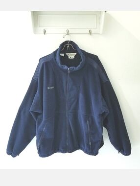 Columbia Navy Blue Full Zip-Front Fleece Jacket XL